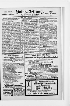 Volks-Zeitung on Sep 3, 1898