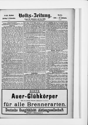 Volks-Zeitung vom 09.09.1898
