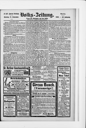 Volks-Zeitung vom 18.09.1898
