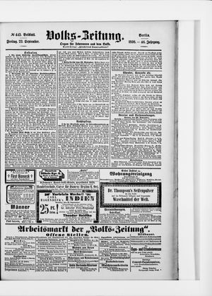 Volks-Zeitung vom 23.09.1898