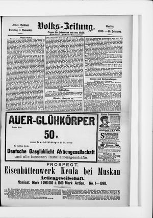 Volks-Zeitung vom 01.11.1898