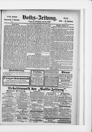 Volks-Zeitung vom 03.11.1898
