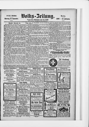 Volks-Zeitung vom 20.11.1898