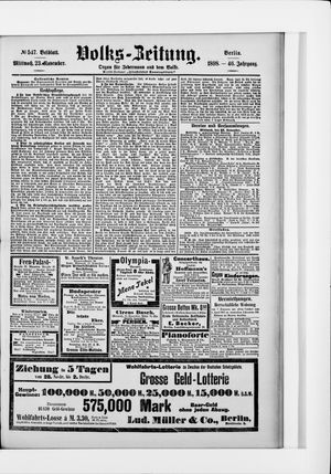 Volks-Zeitung vom 23.11.1898