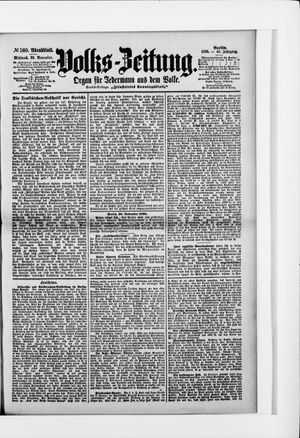 Volks-Zeitung vom 30.11.1898
