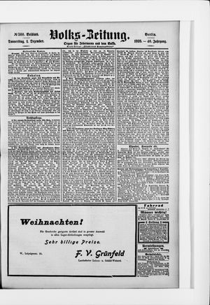 Volks-Zeitung on Dec 1, 1898