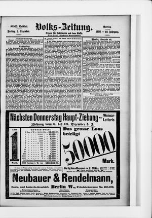 Volks-Zeitung vom 02.12.1898
