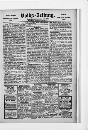 Volks-Zeitung vom 24.12.1898