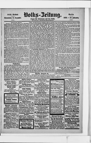 Volks-Zeitung vom 31.12.1898