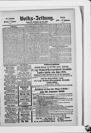 Volks-Zeitung on Jan 6, 1899