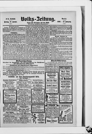 Volks-Zeitung vom 13.01.1899