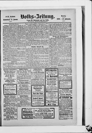 Volks-Zeitung vom 14.01.1899
