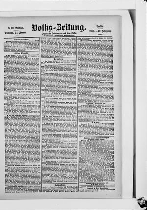 Volks-Zeitung on Jan 24, 1899