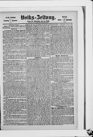 Volks-Zeitung vom 07.02.1899