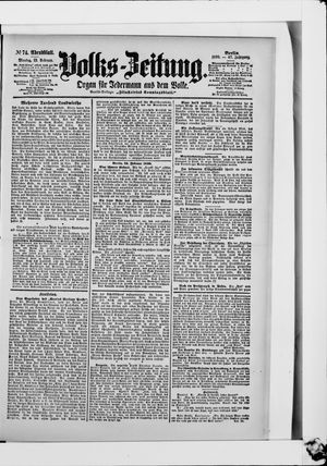 Volks-Zeitung on Feb 13, 1899
