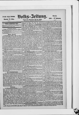Volks-Zeitung on Mar 19, 1899