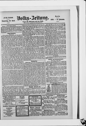 Volks-Zeitung vom 20.04.1899