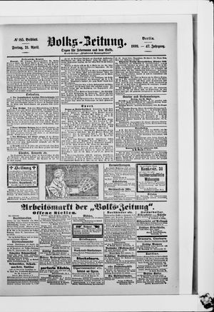 Volks-Zeitung vom 21.04.1899