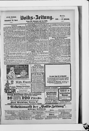 Volks-Zeitung vom 22.04.1899