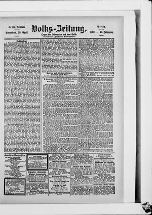 Volks-Zeitung vom 29.04.1899