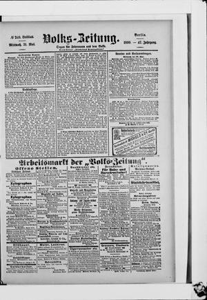 Volks-Zeitung vom 31.05.1899