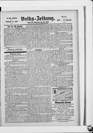 Volks-Zeitung on Jun 21, 1899