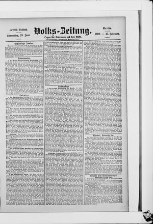 Volks-Zeitung vom 29.06.1899