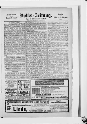 Volks-Zeitung on Jul 1, 1899
