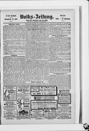 Volks-Zeitung vom 15.07.1899