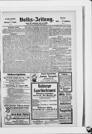 Volks-Zeitung vom 06.08.1899