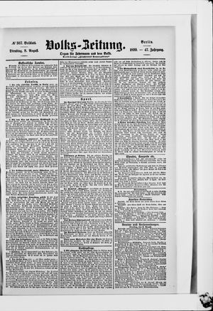 Volks-Zeitung on Aug 8, 1899