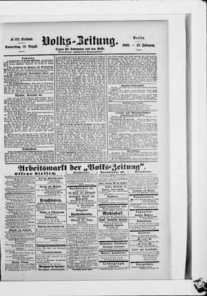 Volks-Zeitung vom 10.08.1899