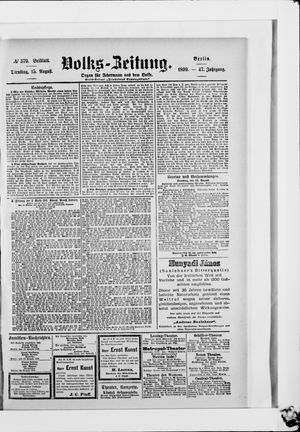 Volks-Zeitung vom 15.08.1899