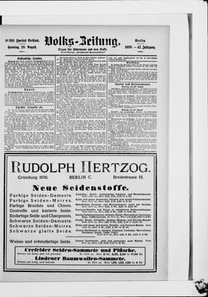 Volks-Zeitung vom 20.08.1899
