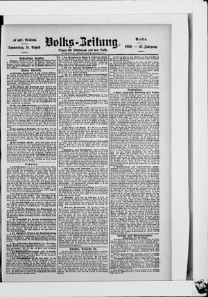 Volks-Zeitung vom 31.08.1899
