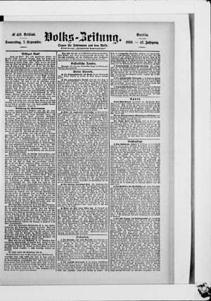 Volks-Zeitung vom 07.09.1899