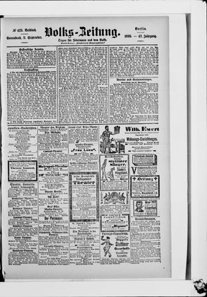 Volks-Zeitung on Sep 9, 1899