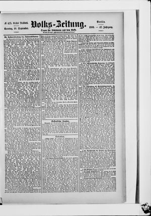 Volks-Zeitung vom 10.09.1899