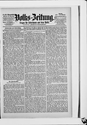 Volks-Zeitung on Sep 13, 1899