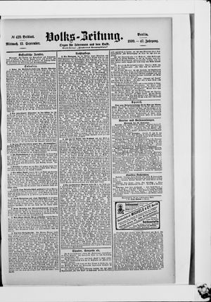 Volks-Zeitung vom 13.09.1899