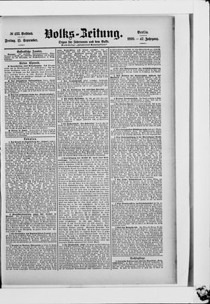 Volks-Zeitung vom 15.09.1899