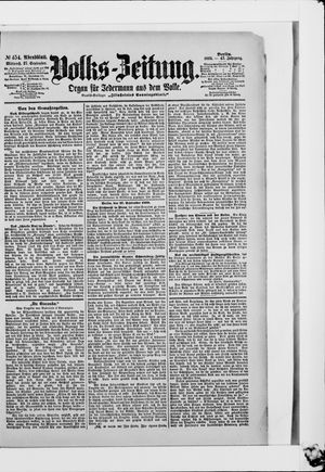Volks-Zeitung vom 27.09.1899