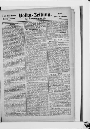 Volks-Zeitung on Oct 1, 1899