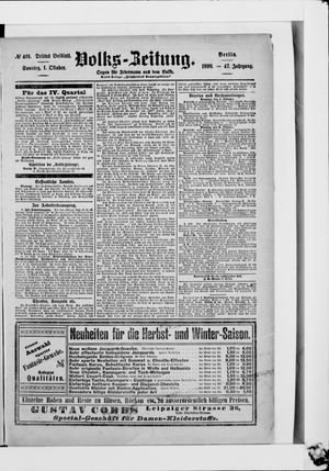 Volks-Zeitung vom 01.10.1899