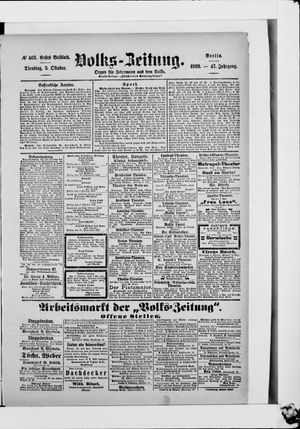 Volks-Zeitung vom 03.10.1899