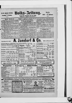 Volks-Zeitung vom 03.10.1899