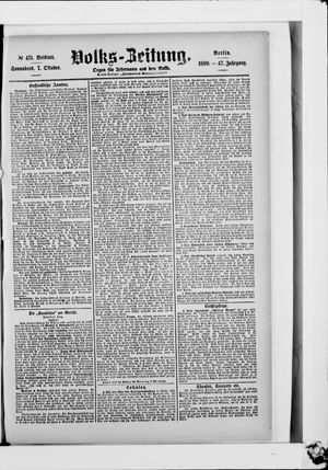 Volks-Zeitung on Oct 7, 1899