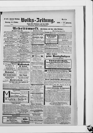 Volks-Zeitung vom 15.10.1899