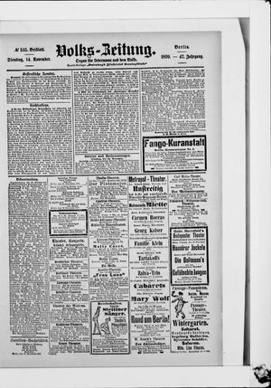 Volks-Zeitung on Nov 14, 1899