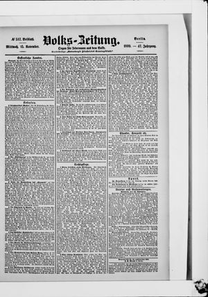 Volks-Zeitung vom 15.11.1899